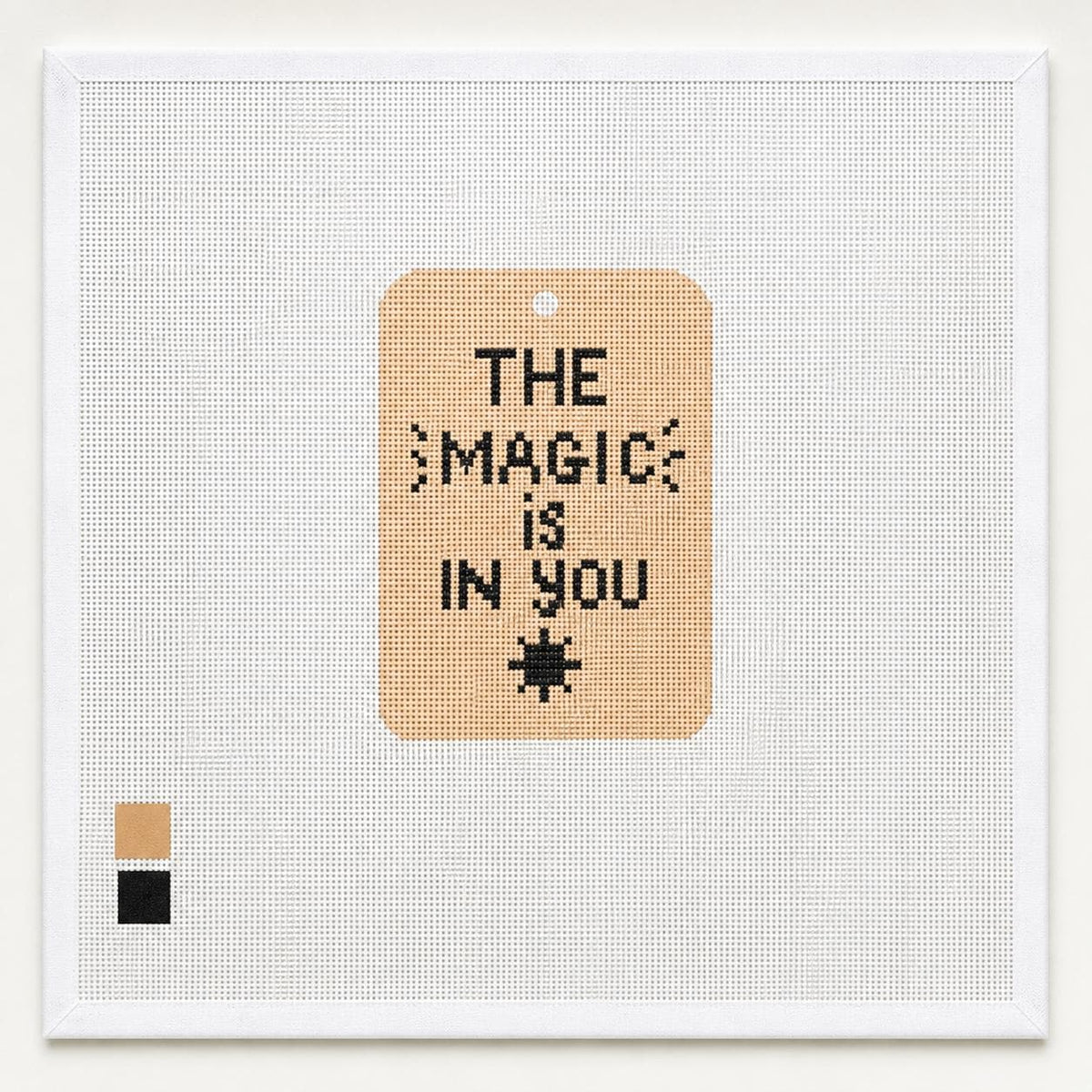 The Magic Is in You Needlepoint Canvas, Inspirational Quote 18 Mesh, Luggage Tag Handbag Charm Design