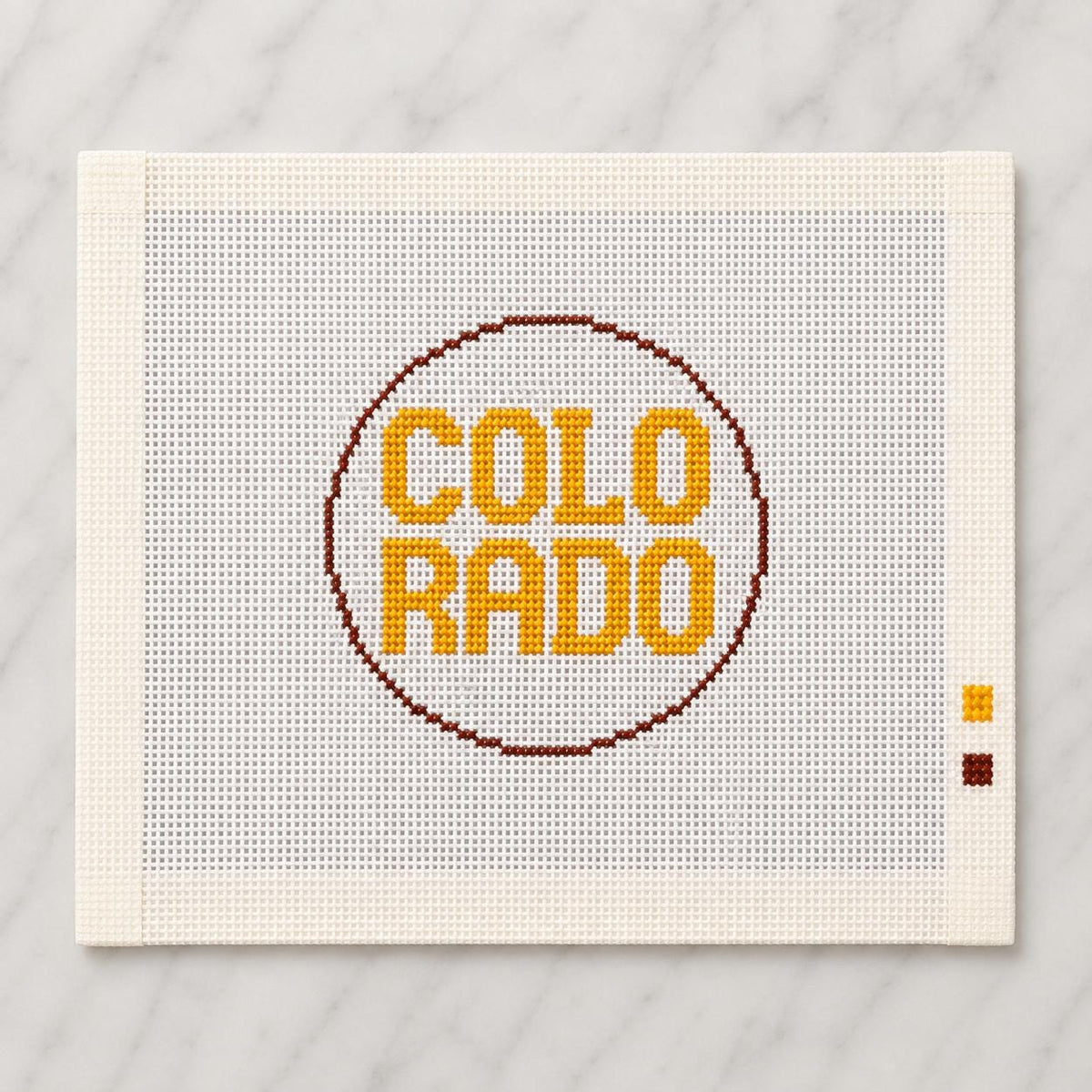 Colorado Needlepoint Canvas, Hand-Painted 18 Mesh, State Travel Ornament Bag Charm Design