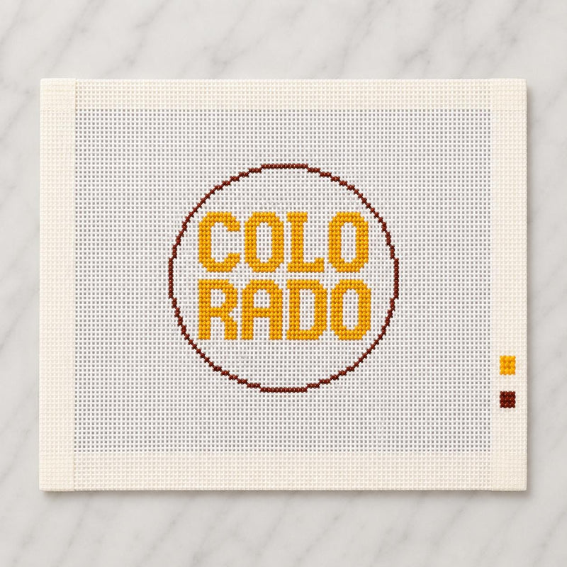 Colorado Needlepoint Canvas, Hand-Painted 18 Mesh, State Travel Ornament Bag Charm Design