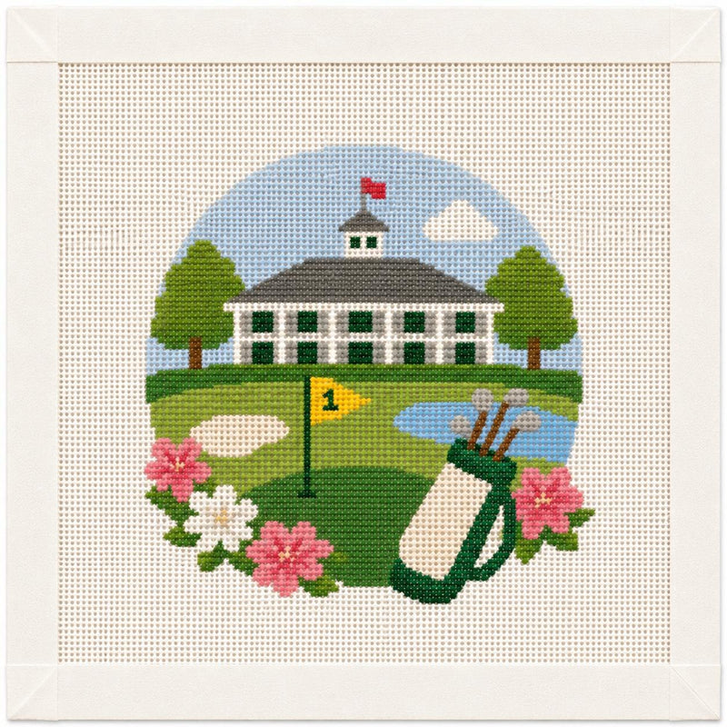 Augusta Georgia Needlepoint Canvas, Golf Ornament 18 Mesh, Azalea , Gift