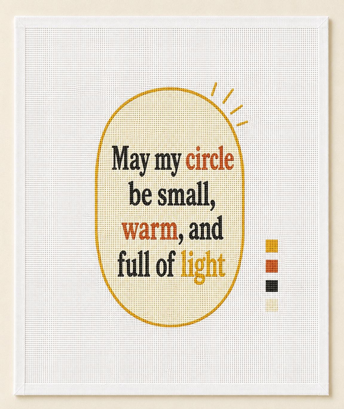 Inspirational Quote Needlepoint Canvas, Hand-Painted 13 Mesh, Warm Light Saying Wall Decor Design