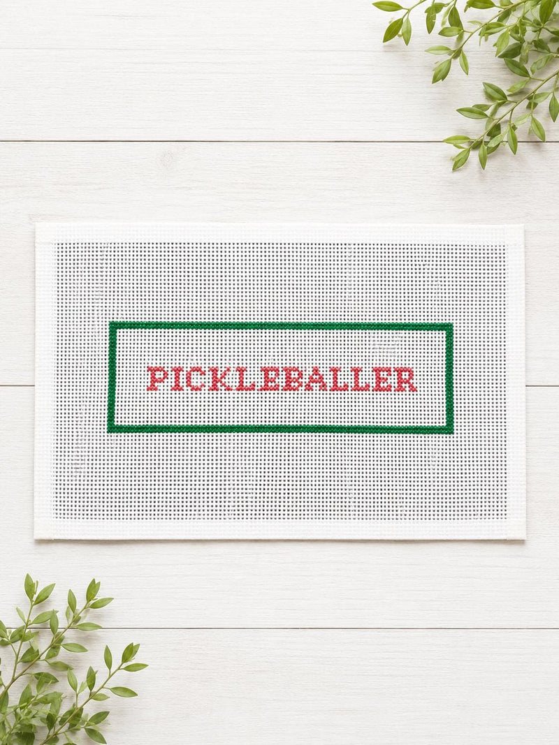 Pickleballer Needlepoint Canvas, Hand-Painted Pickleball Quote Design, Custom Color Sports  Gift
