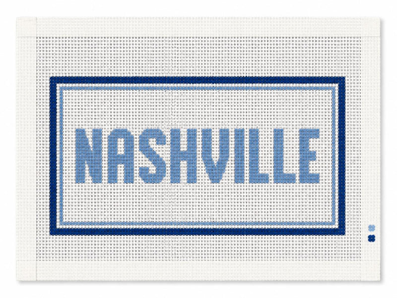 Nashville Needlepoint Canvas, Hand-Painted Tennessee Travel Design, Custom Color City Sign