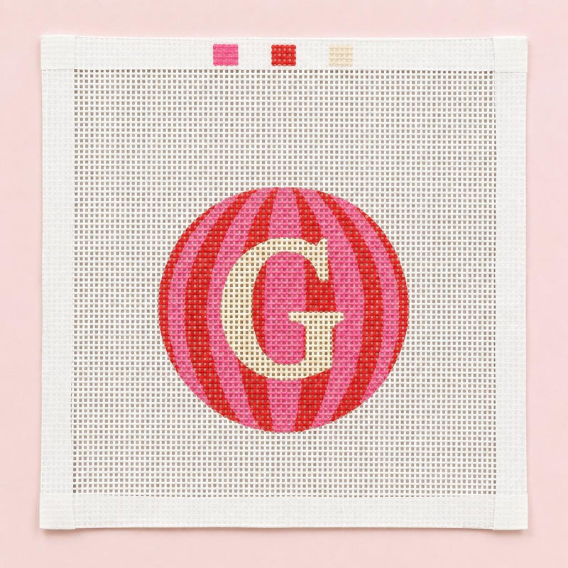 Personalized Initial Christmas Ornament Needlepoint Canvas, 13 Mesh, Beginner Holiday Keepsake