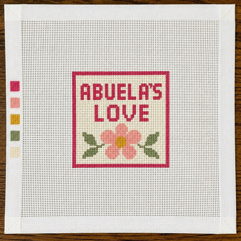 Abuela’s Love Needlepoint Canvas - Latina Grandma Gift - Hispanic Mother’s Day Gift - 13 Mesh Needlepoint