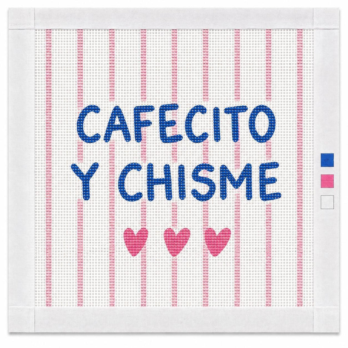 Cafecito y Chisme Needlepoint Canvas, Beginner 13 Mesh, Latina, Hispanic Gift, Coffee Lover