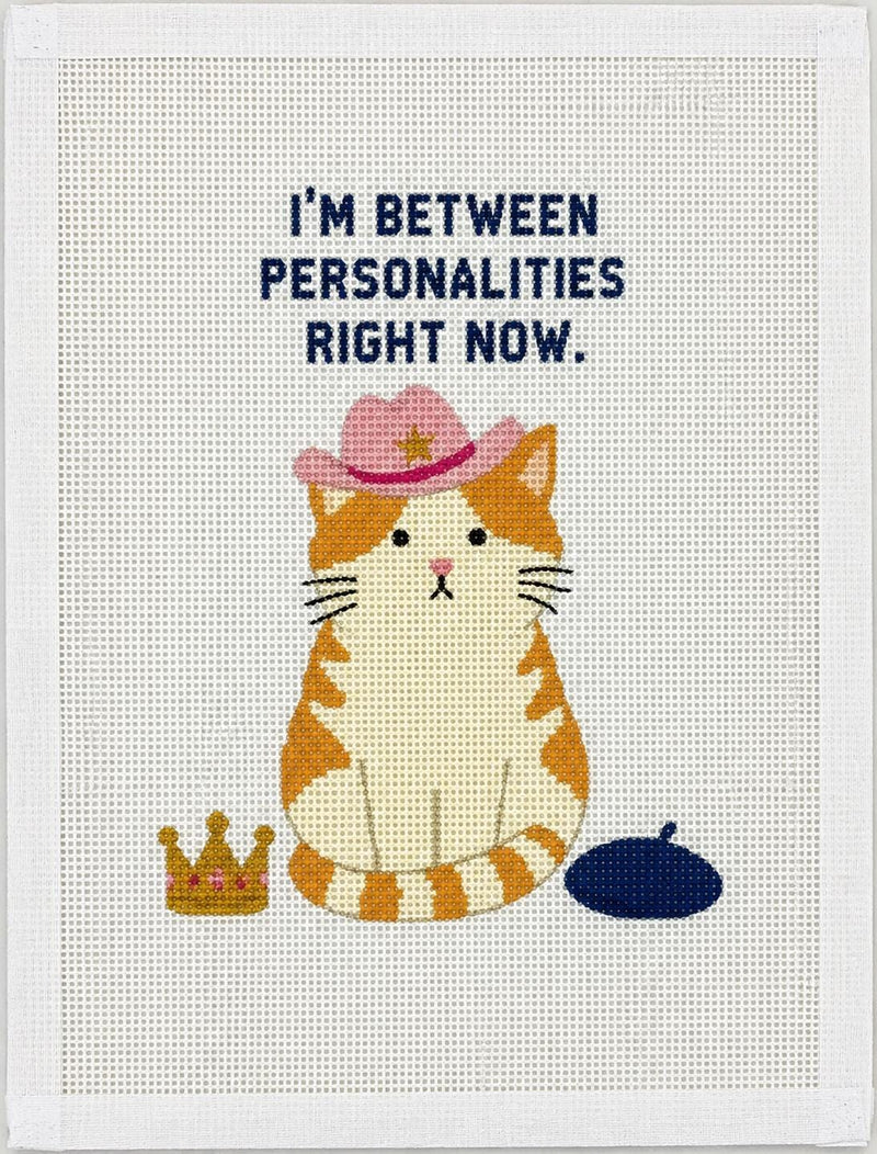 Funny Cat Needlepoint Canvas, Pink Cowgirl Cat Needlepoint, Girly Western Craft, Cat Lover Gift, Beginner 13 Mesh Canvas